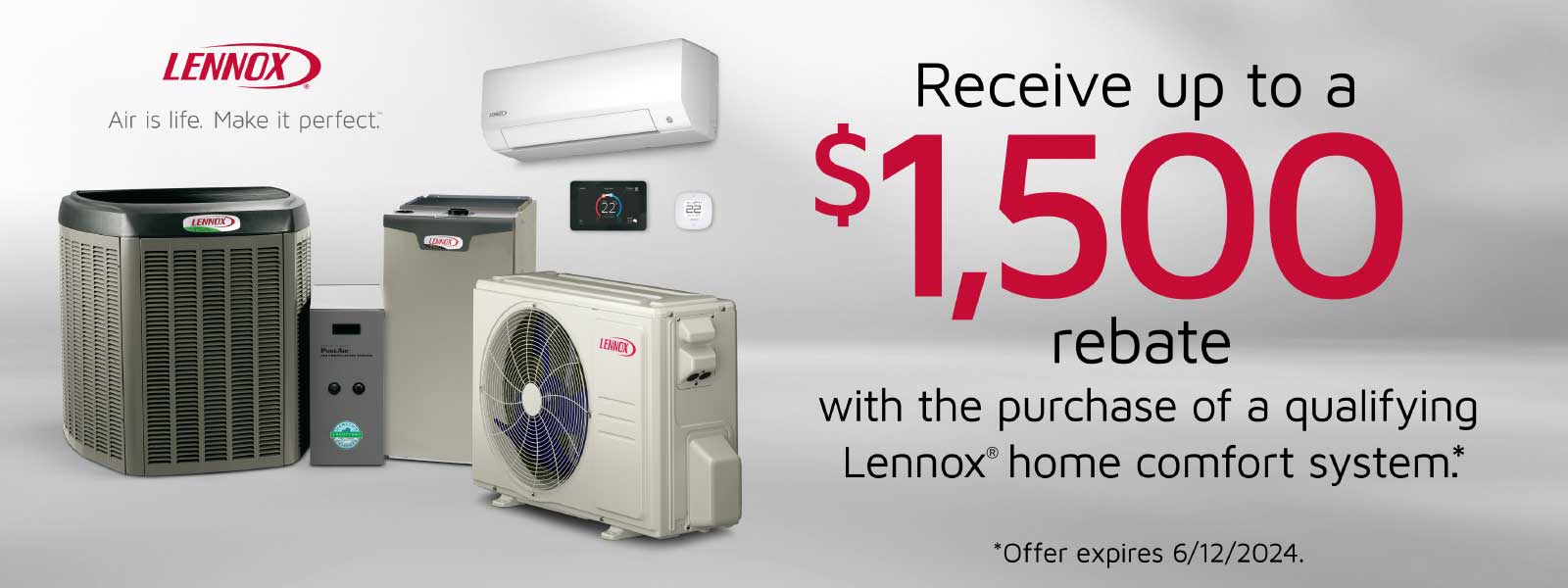 Lennox promotion with $1500 off